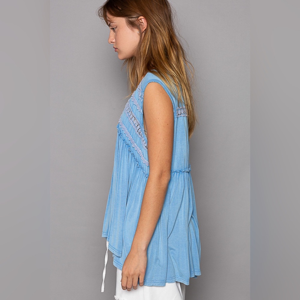 POL Flowy Tunic Top Lace Flowy Lightweight - Picture 4 of 5